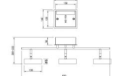 Artic Takspotlight 66cm LED 3x6W 3000K Vit