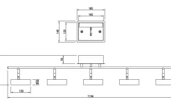 Artic Takspotlight 106cm LED 5x6W 3000K Matt Mässing