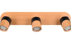 Aruni Spotlight 3-delad GU10 trä/matt svart
