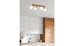 Assam Spotlight 4-delad E14 trä/vit