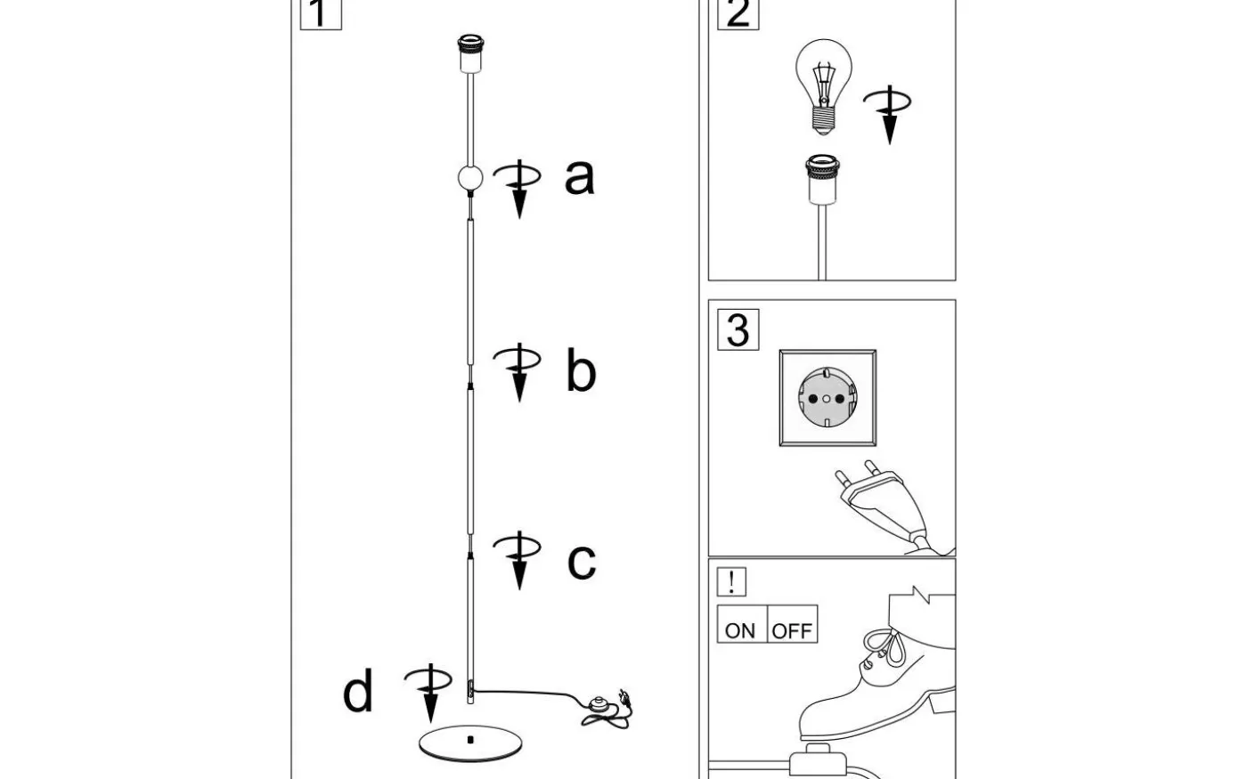 Astrid Golvfot 130cm Svart