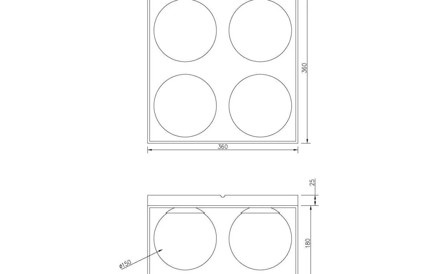 Astro Plafond 36cm Svart/Guld