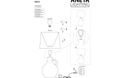 Athena Bordslampa 58cm Naturvit