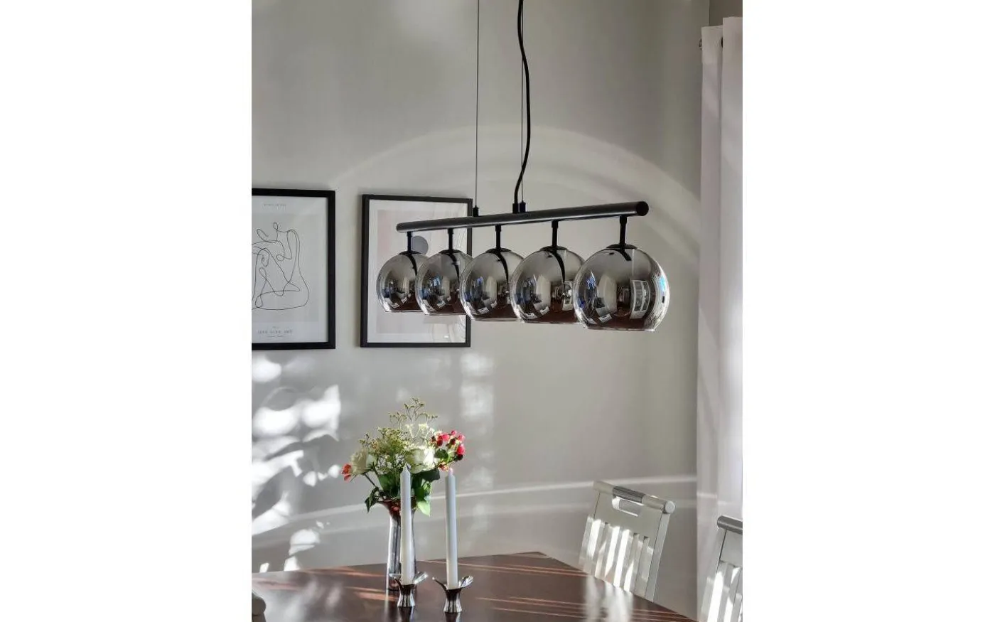 Atom Taklampa 114cm Svart/Rök