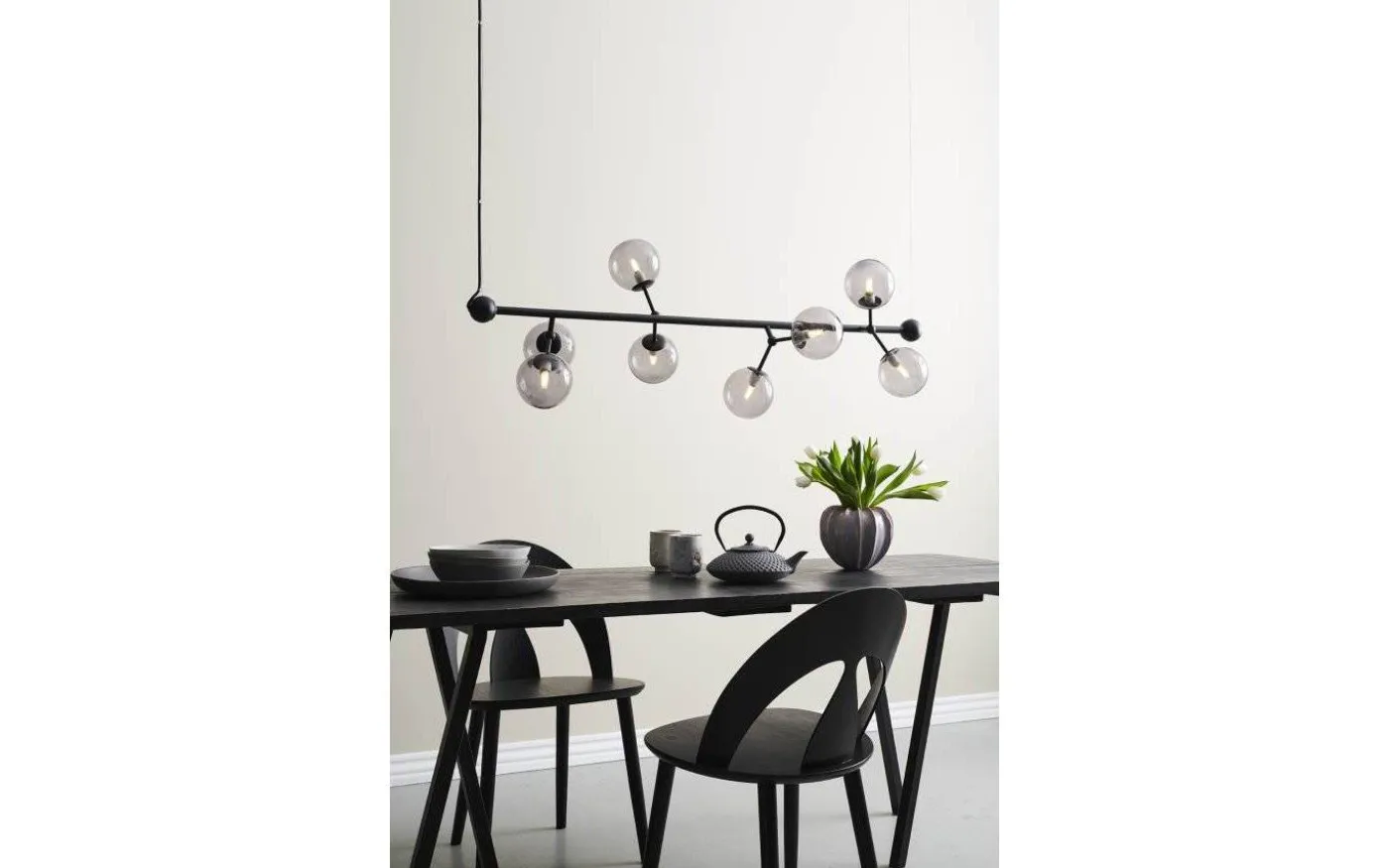 Atom Taklampa 123cm Svart/Smoke