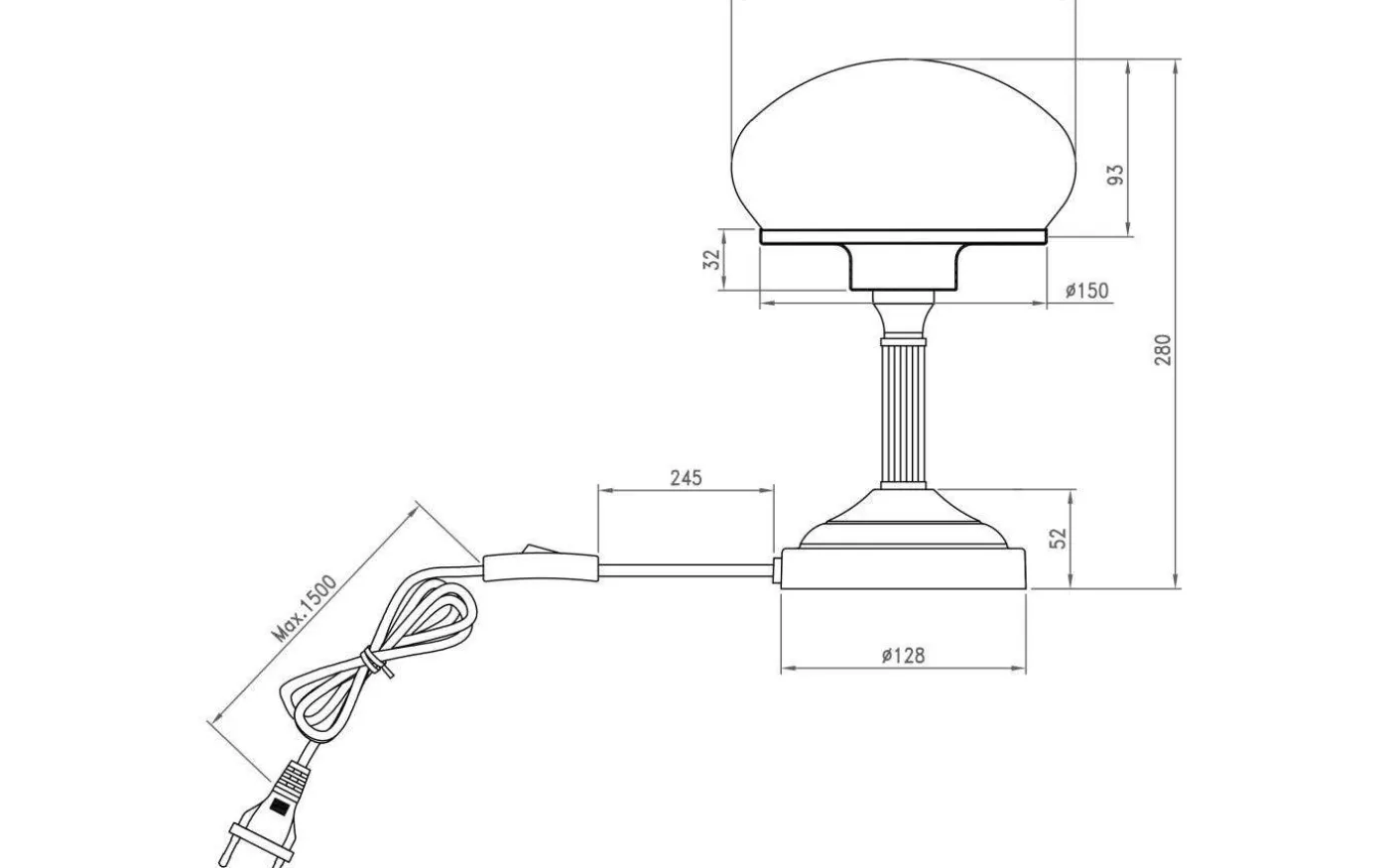 August Bordslampa 28cm Antik
