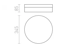 AWe Plafond 33cm Matt Nickel 21W LED 3000K IP44