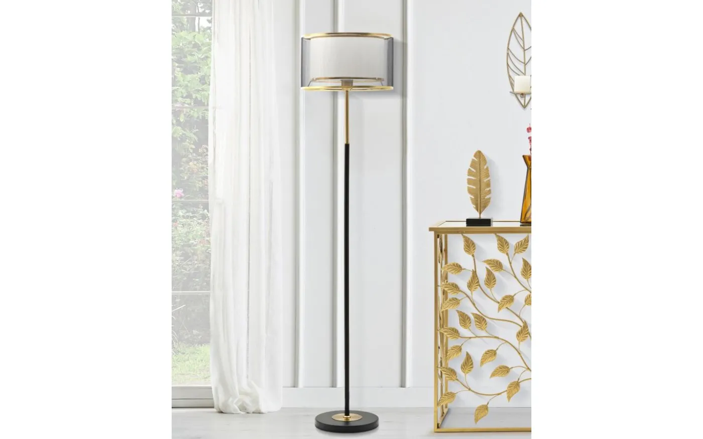 Azzurro Golvlampa 153cm Svart/Guld