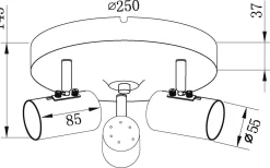 Balder Takspotlight 25cm Svart/Matt Mässing