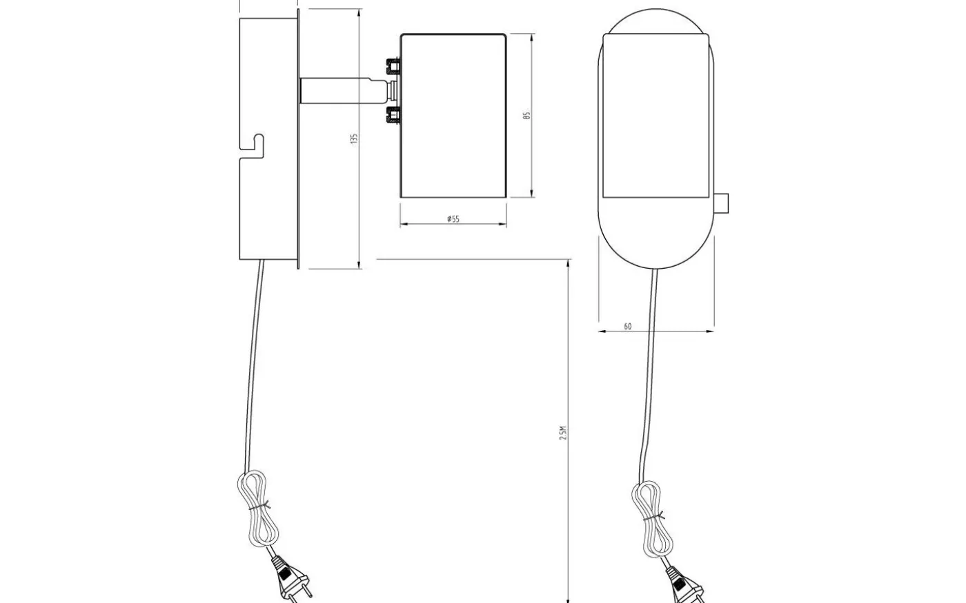 Balder Vägglampa Vit/Krom