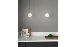 Ballon Fönsterlampa 14cm Mässing/Opalglas