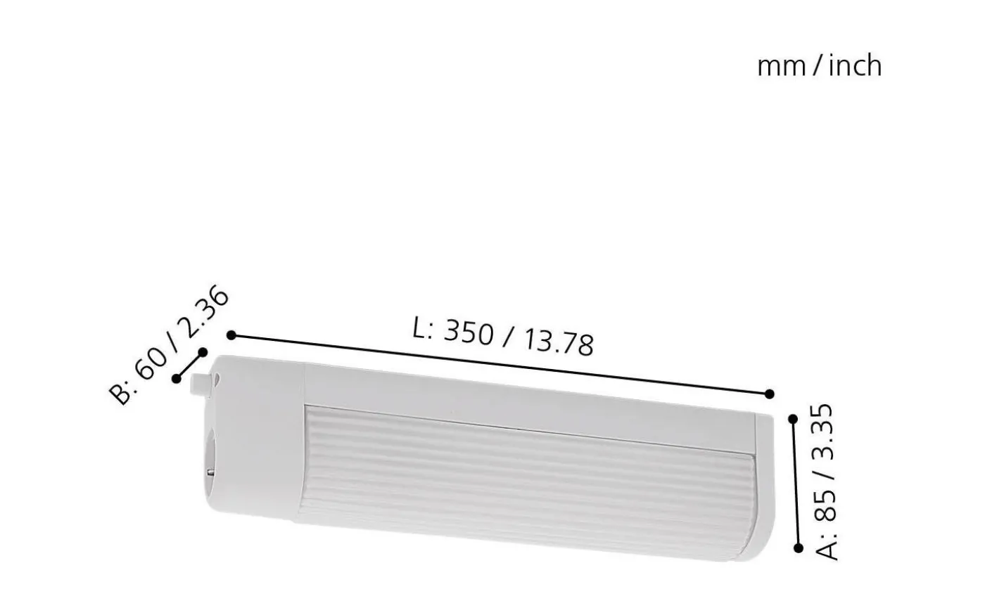 Bari 1 Spegelbelysning med Uttag 35cm Vit