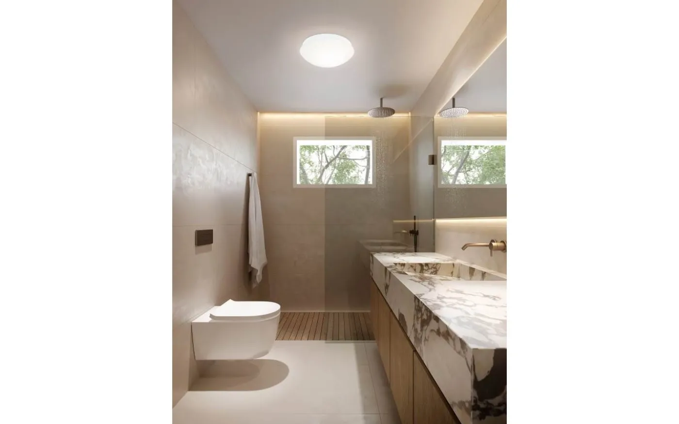 Bari Plafond 27,5cm Sensor Vit IP44