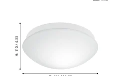 Bari Plafond 27,5cm Sensor Vit IP44