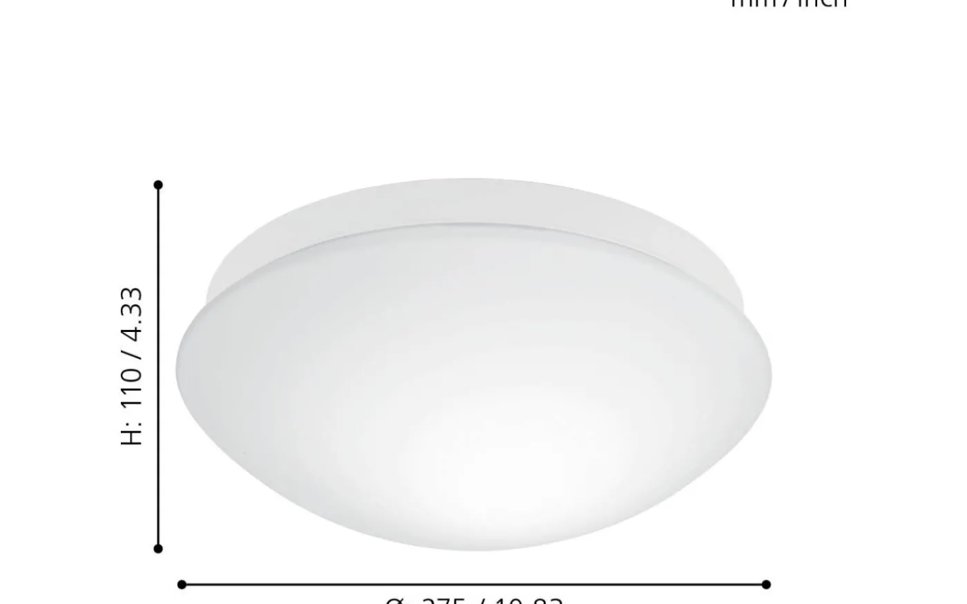 Bari Plafond 27,5cm Sensor Vit IP44