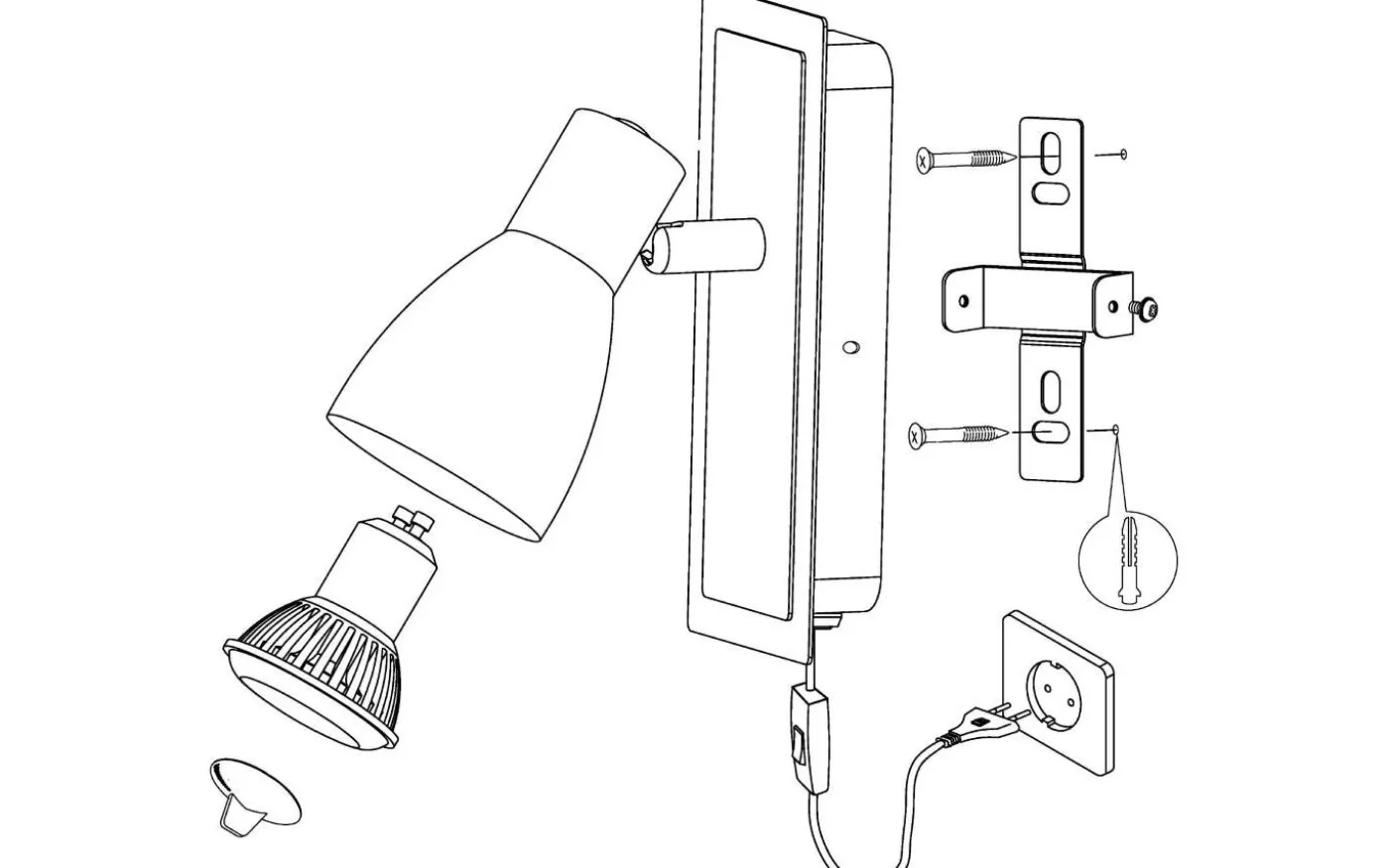 Barnham Vägglampa LED Svart