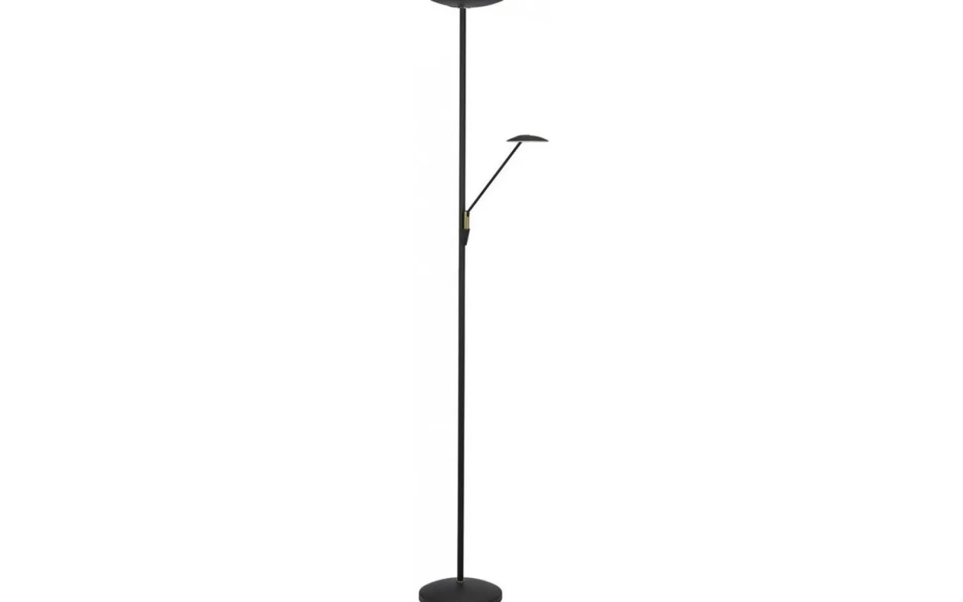 Barone 2L Golvlampa 1,8m LED CCT 27W+7W Dimbar Svart/Mässing