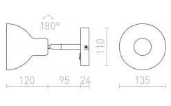 Baroque Vägglampa Svart/Krom