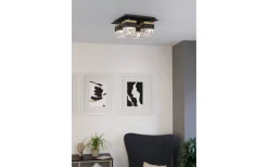 Barrancas Plafond 38cm Svart/Kristall