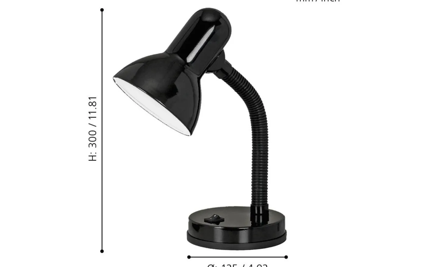 Basic Skrivbordslampa 30cm Svart