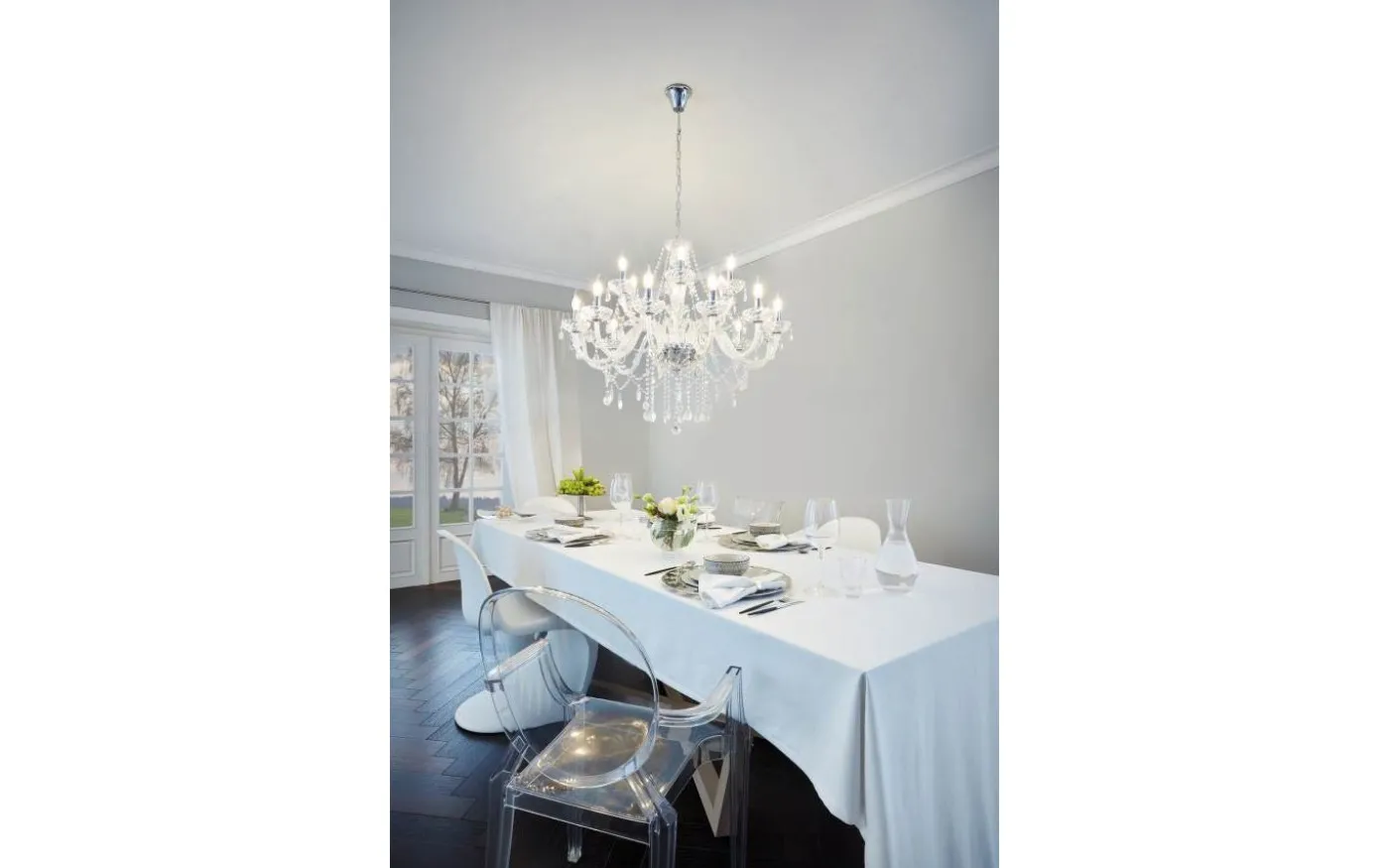 Basilano Kristallkrona 18-Arm 100cm Krom