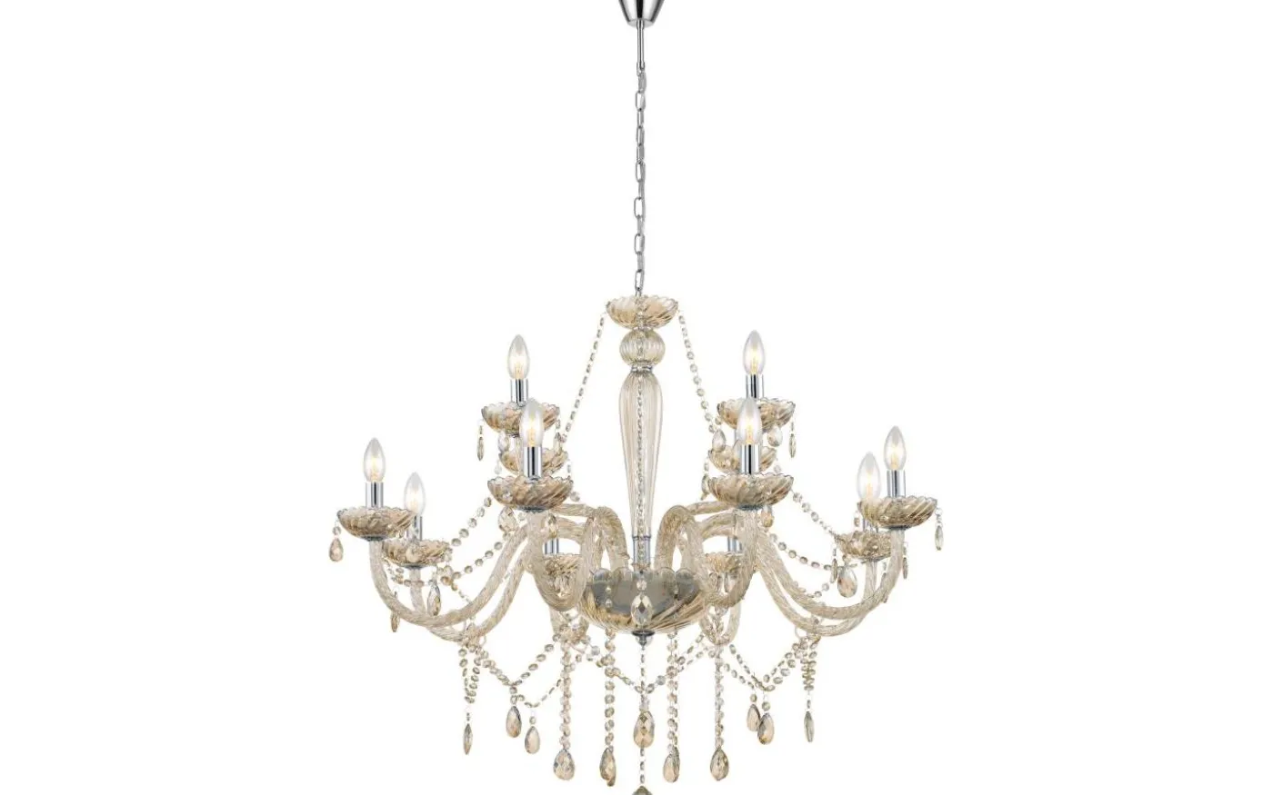 Basilano Kristallkrona 12-Arm 100cm Konjak