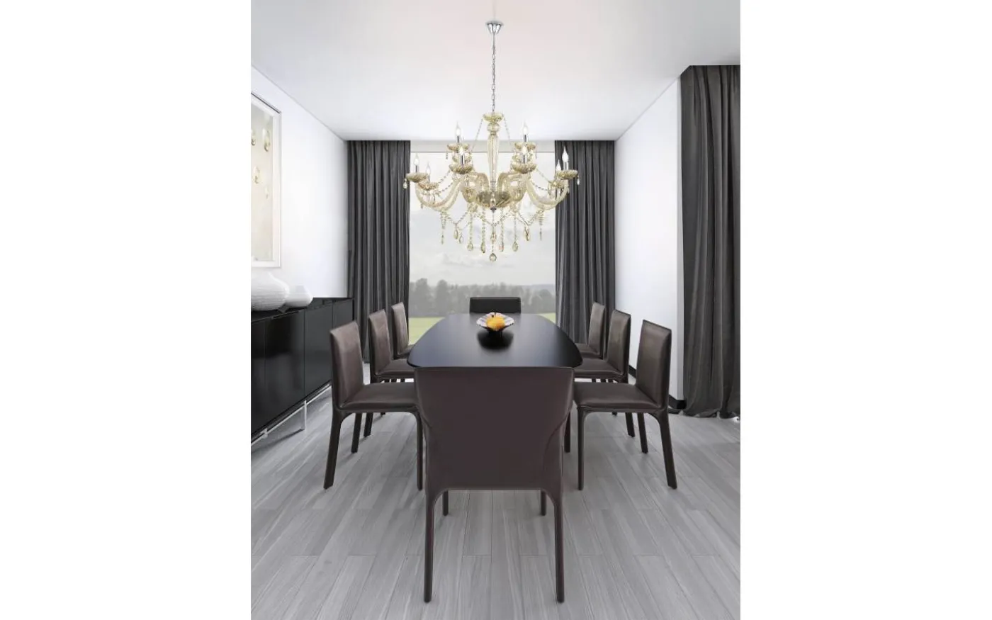 Basilano Kristallkrona 12-Arm 100cm Konjak