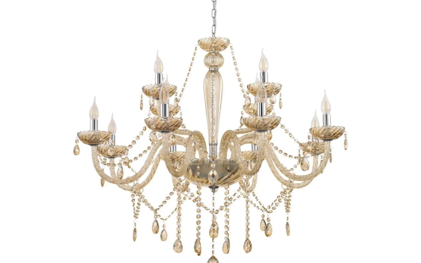 Basilano Kristallkrona 12-Arm 100cm Konjak
