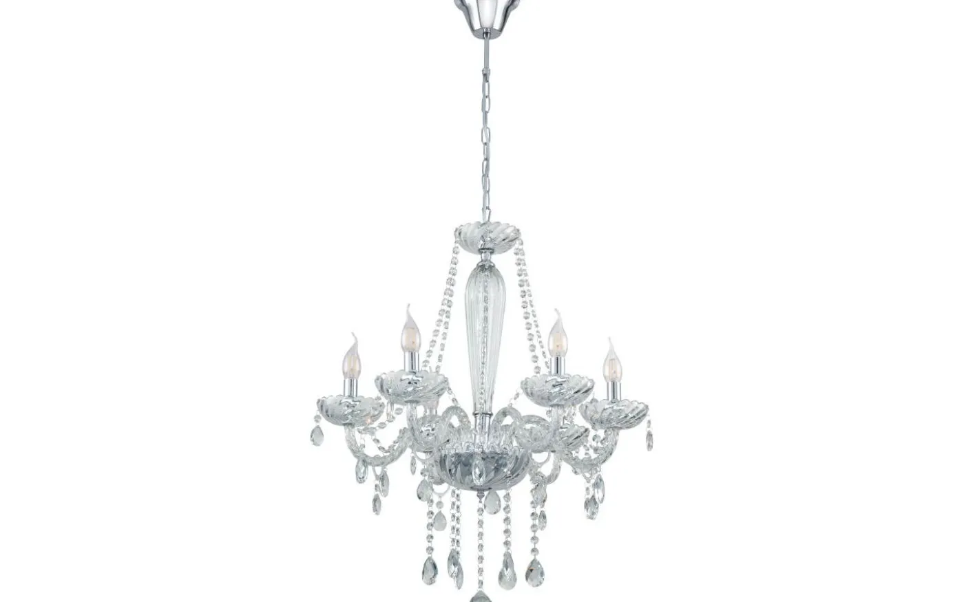 Basilano Kristallkrona 6-Arm 72cm Krom