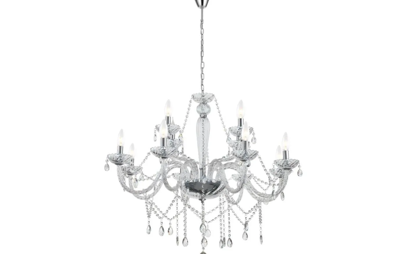 Basilano Kristallkrona 12-Arm 100cm Krom