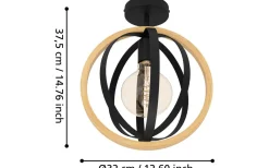 Basildon Plafond 32cm Natur/Svart