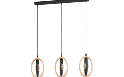 Basildon Taklampa 78cm 3L Trä/Svart