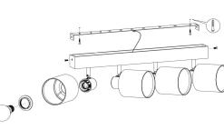 Batallas Takspotlight 63cm Svart