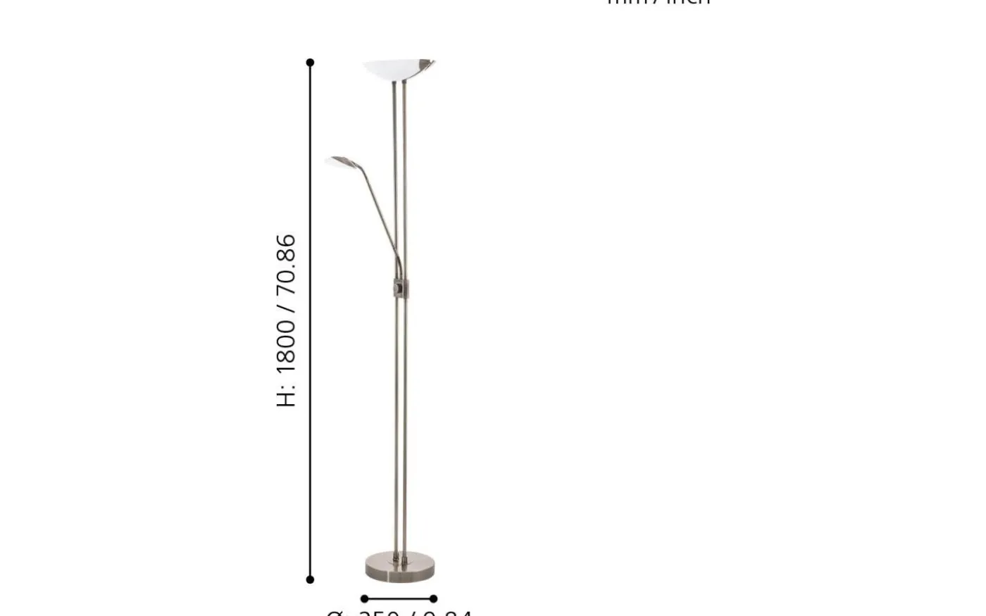 Baya Golvlampa 180cm LED 3000K 2,5+20W Brons