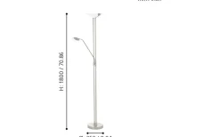 Baya Golvlampa 180cm LED 3000K 2,5+20W Matt Nickel