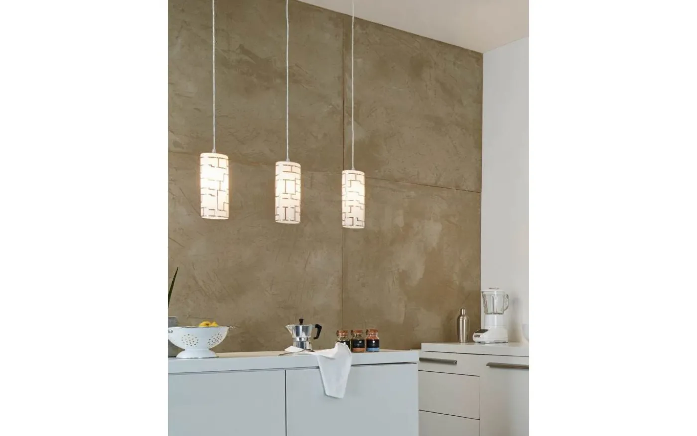 Bayman Taklampa 72cm Krom/Vit