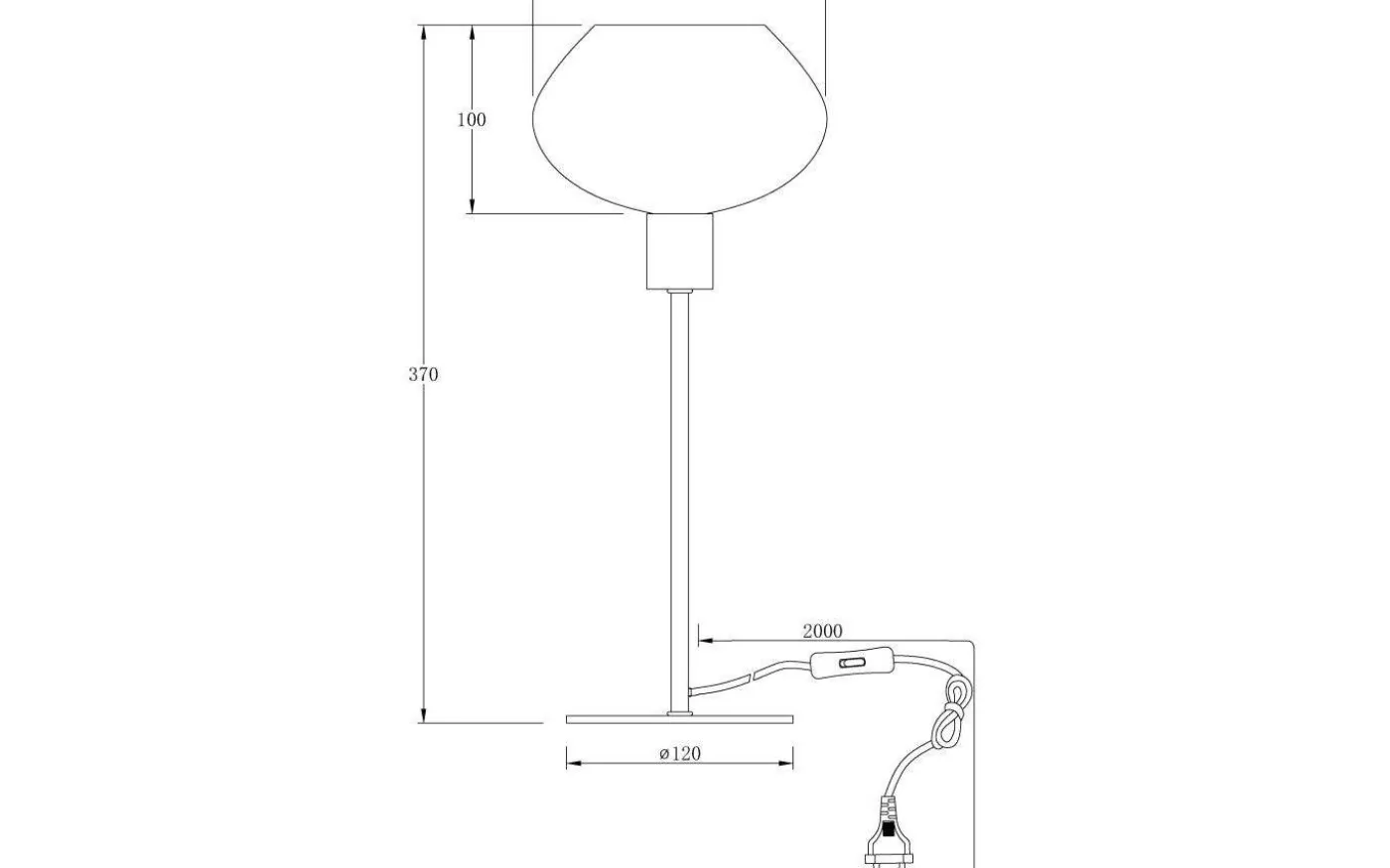 Bell Bordslampa 37,5cm Matt Mässing/Rök