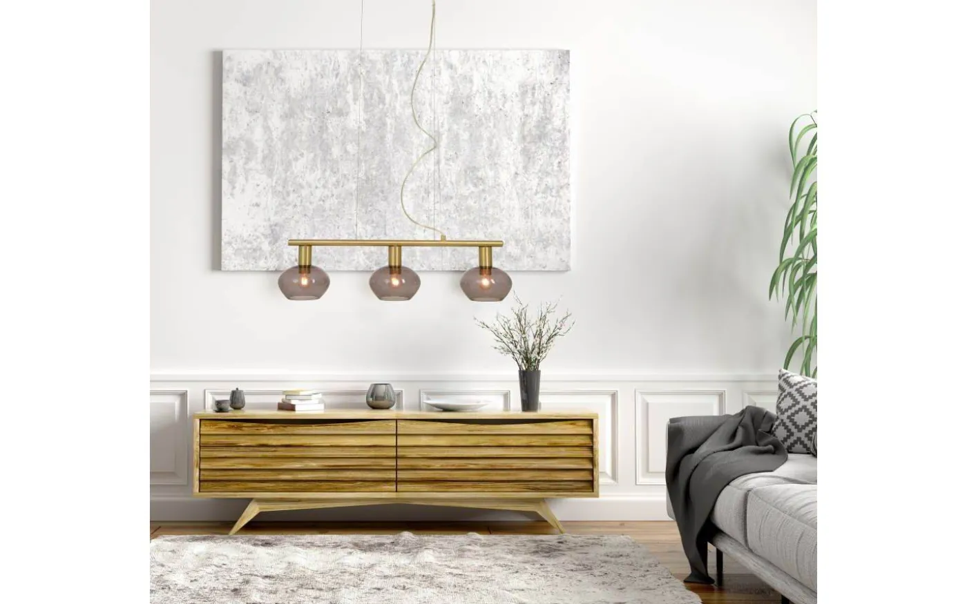 Bell Taklampa 70cm Matt Mässing/Rök