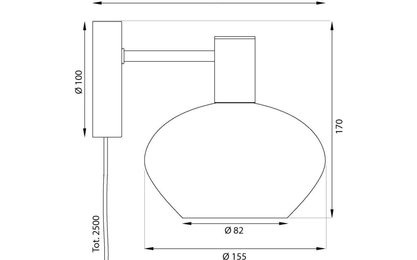 Bell Vägglampa Matt Mässing/Amber