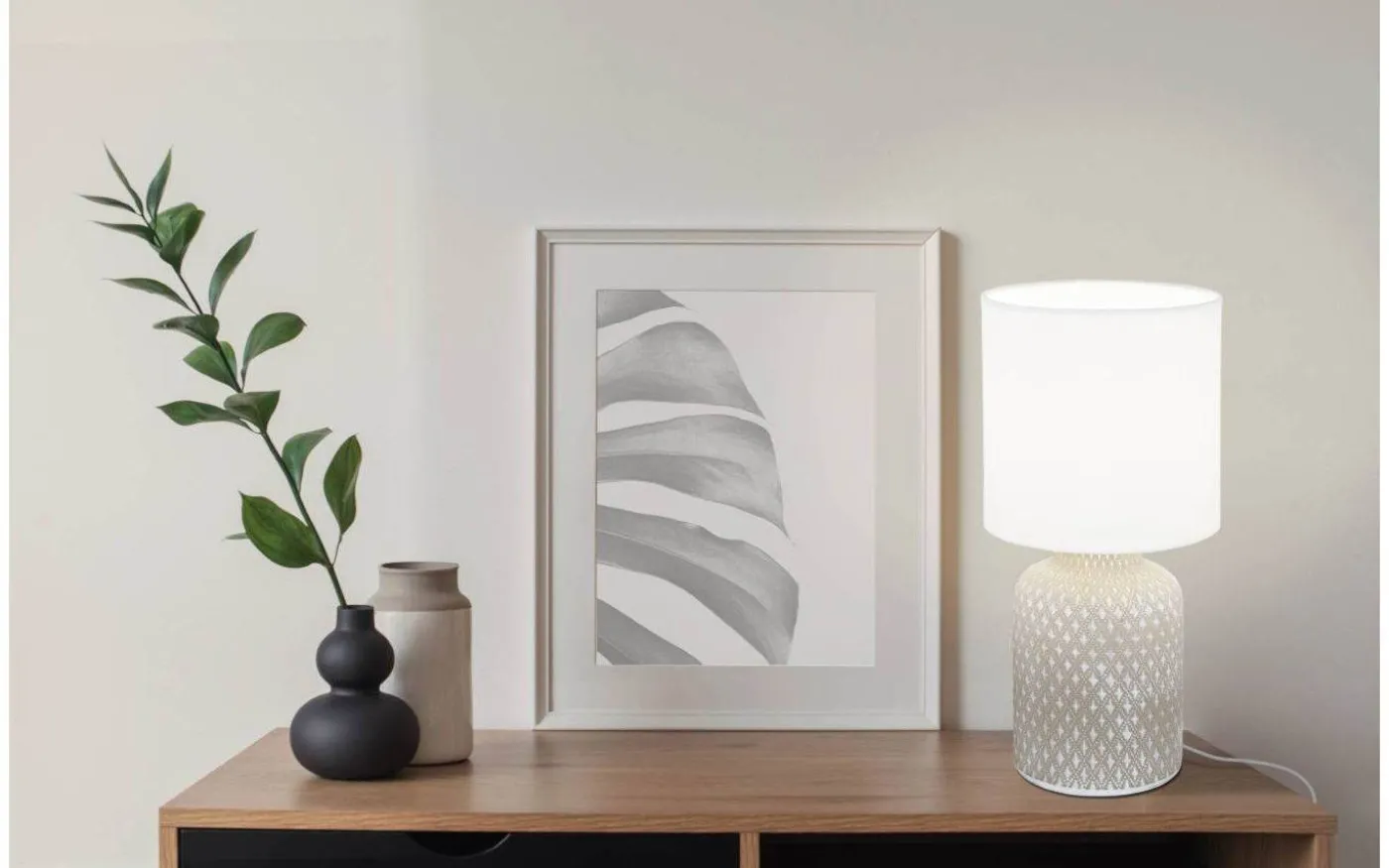 Bellariva Bordslampa 32cm Grå/Vit