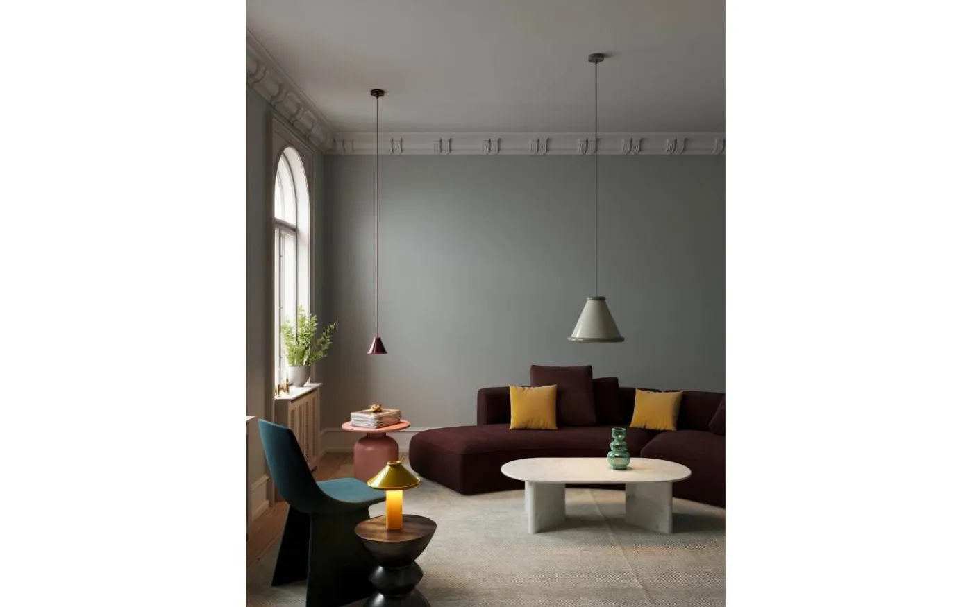 Belle Fönsterlampa Ø15cm Wine Red/Red Violet