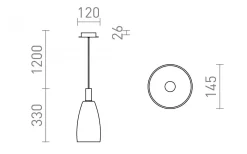 Bellini Glaspendel 15cm Vit/Glas