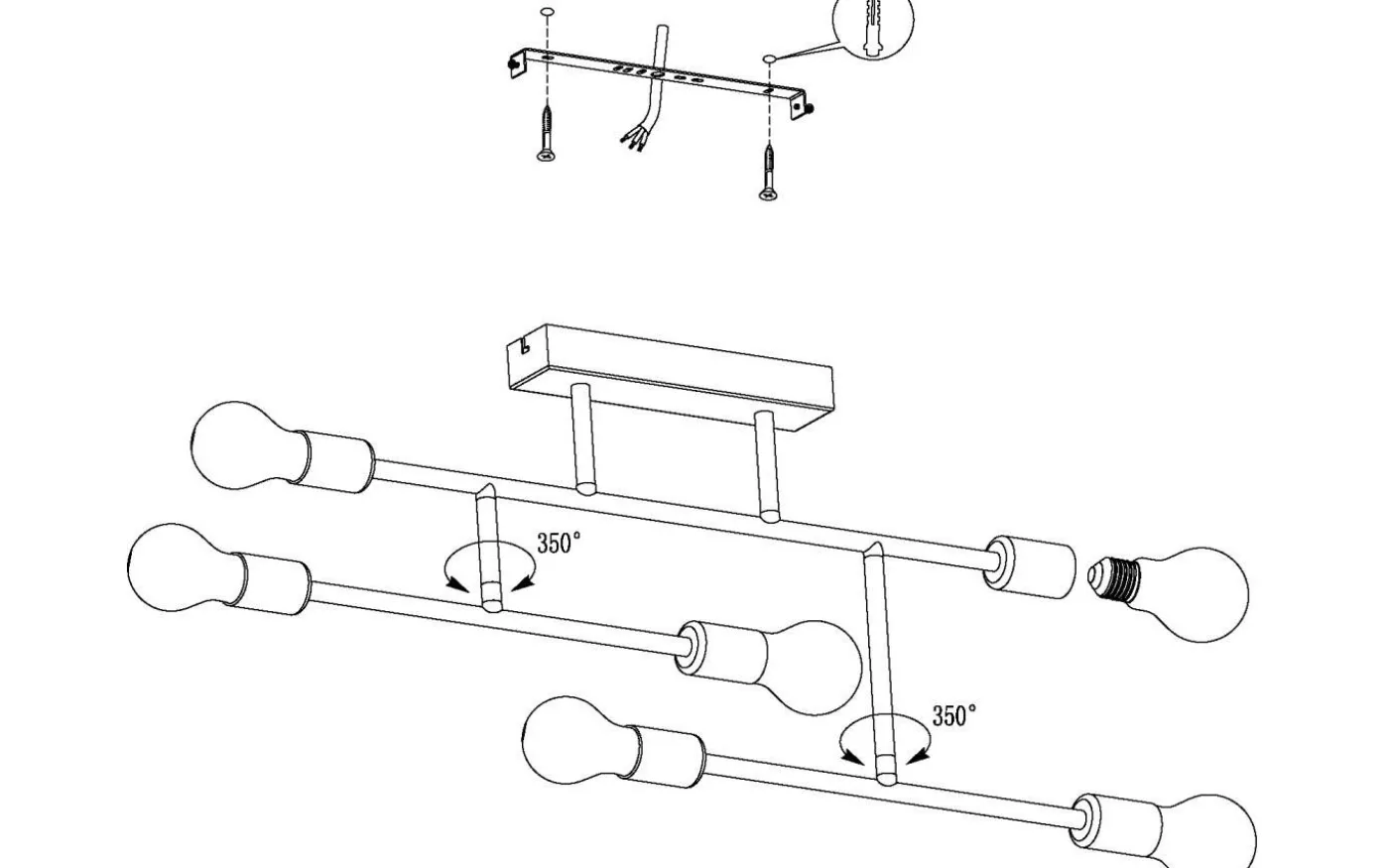 Belsiana Plafond 89cm Svart