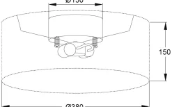 Bendir Plafond 38cm Vit