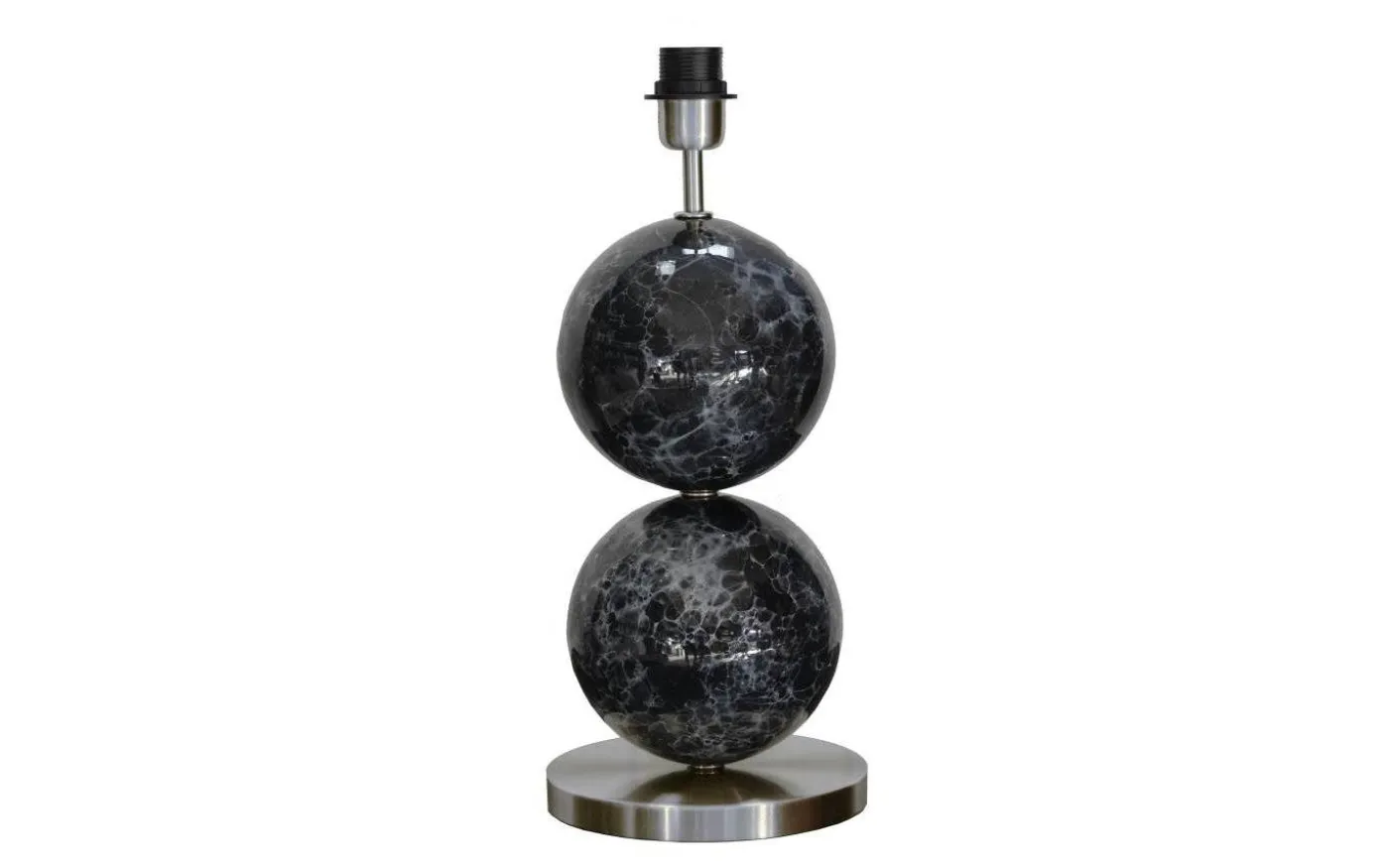 Bertone Lampfot 47cm Svart Marmor/Silver