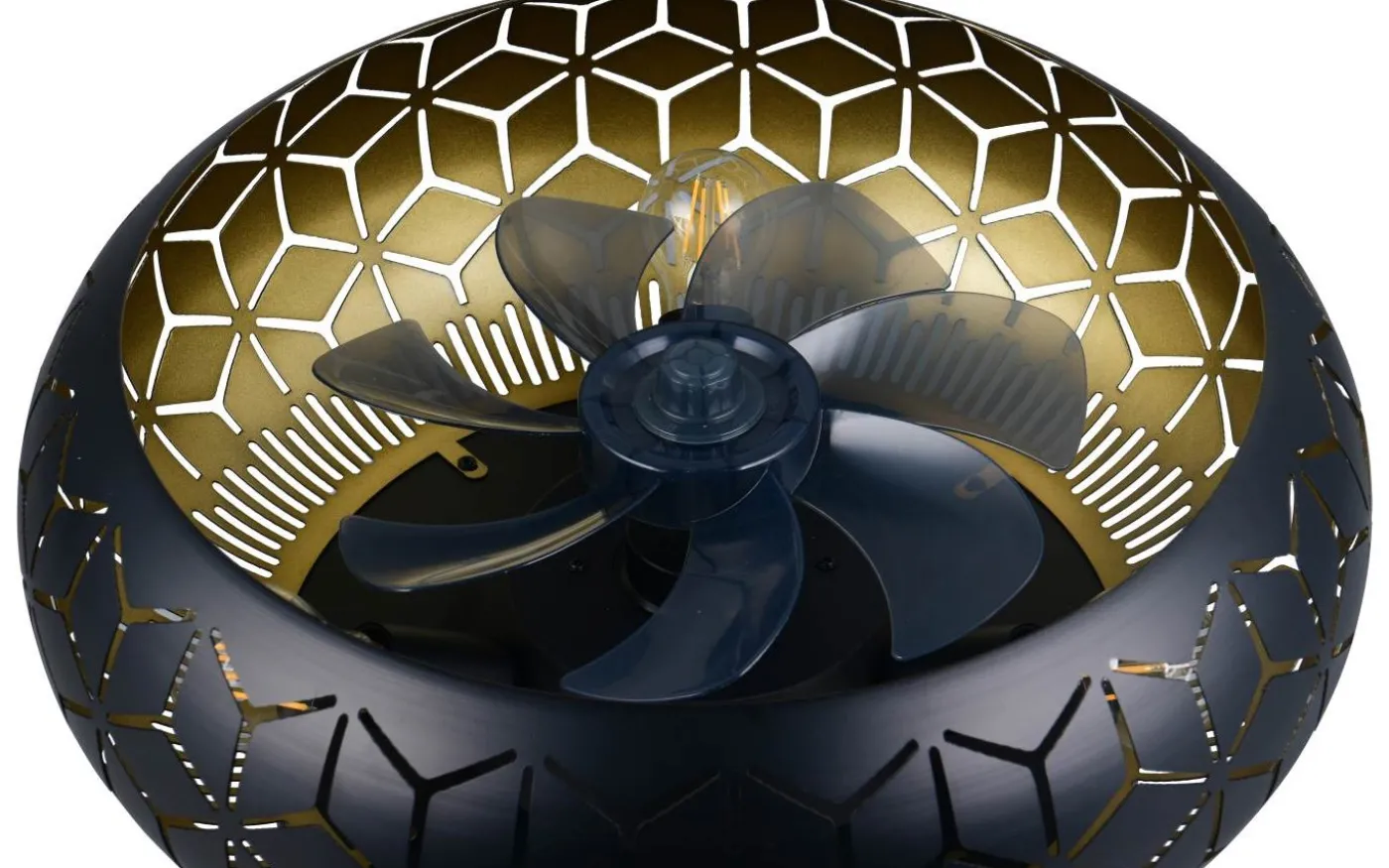 Bidar Takfläkt 50cm 3xE27 matt svart/guld