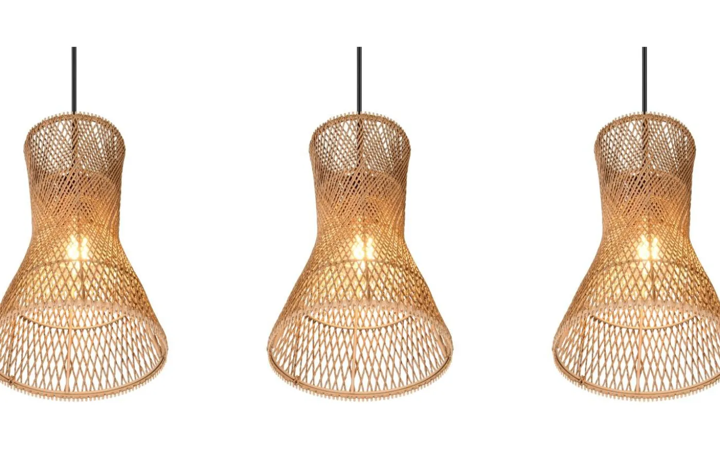 Bijou Taklampa 3-delat E27 brunt/pappersgarn