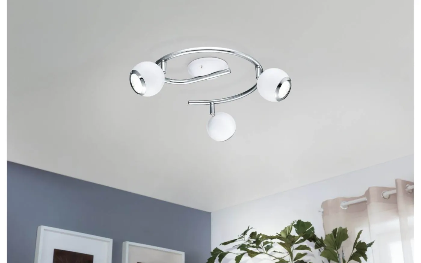 Bimeda Takspotlight 29cm GU10 LED 3000K 3x2,8W Vit