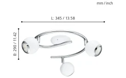 Bimeda Takspotlight 29cm GU10 LED 3000K 3x2,8W Vit