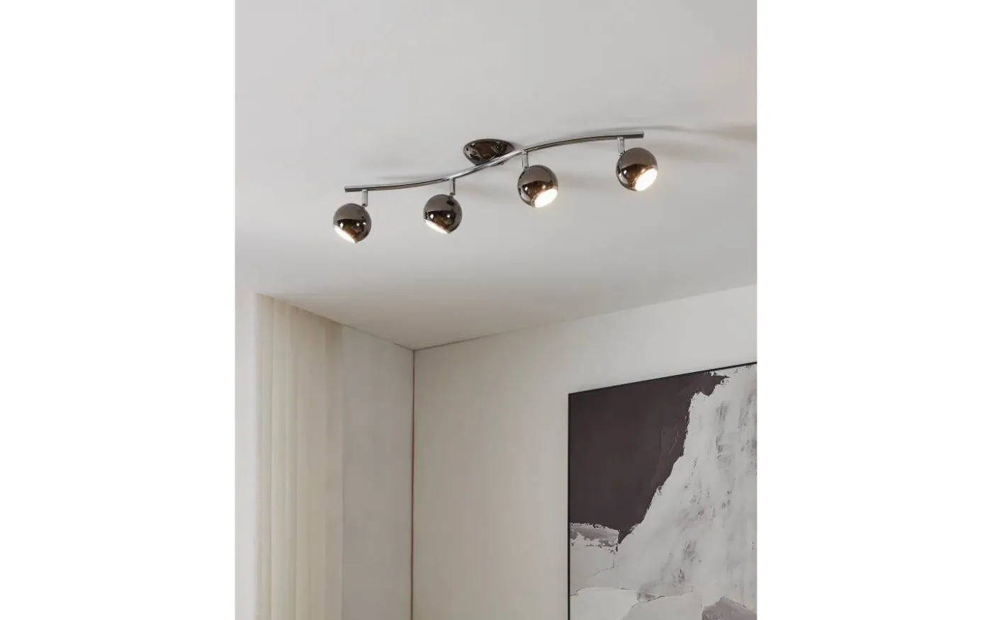 Bimeda Takspotlight 64cm GU10 LED 3000K 4x2,8W Nickel